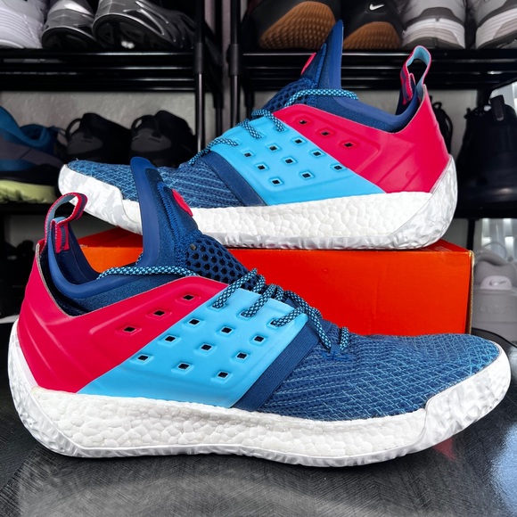 Adidas Harden Vol Blue Night Men's Basketball Shoes Cyan Red